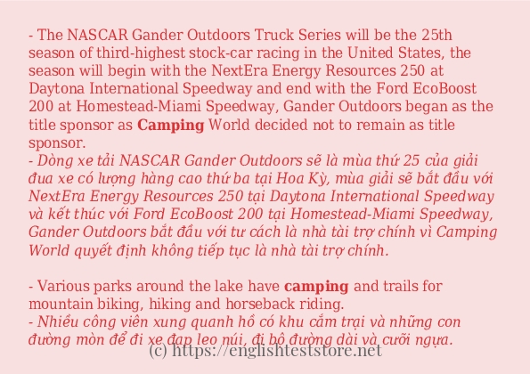 Cách dùng từ camping Cách dùng từ camping