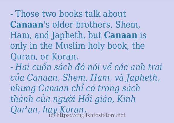 Cách dùng từ canaan Cách dùng từ canaan