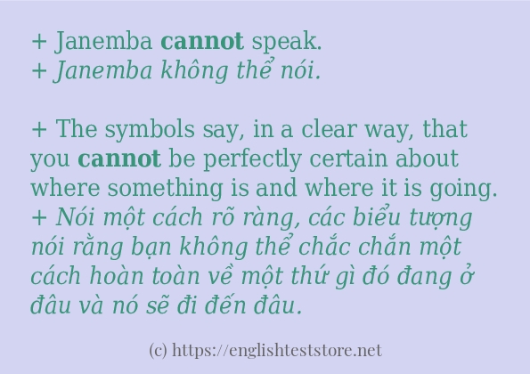 Cách dùng từ cannot Cách dùng từ cannot