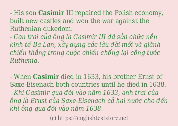 Cách dùng từ casimir