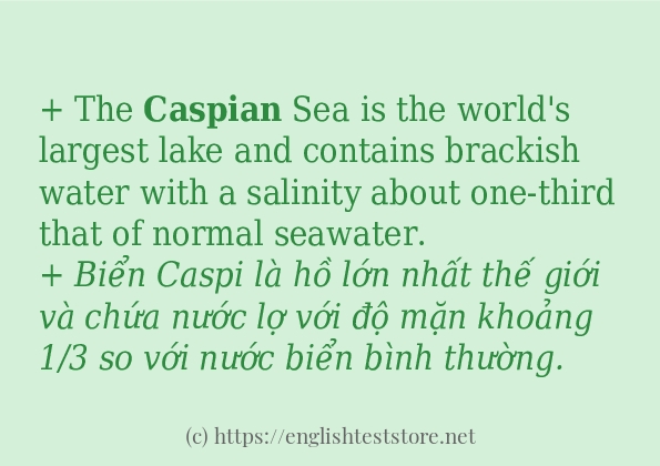 Cách dùng từ caspian