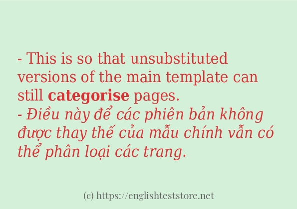 Cách dùng từ categorise
