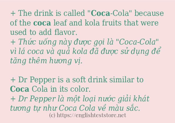 Cách dùng từ coca