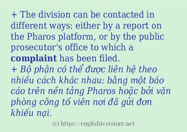 Cách dùng từ complaint