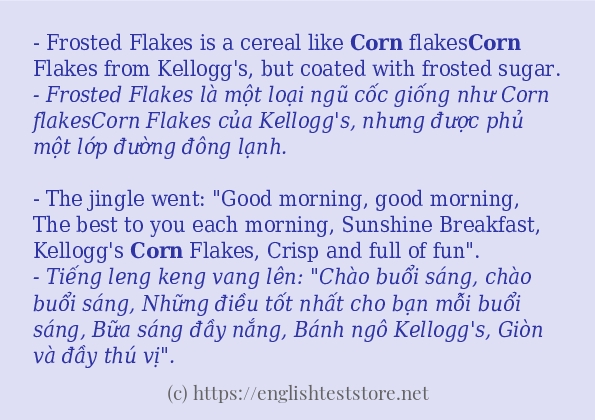 Cách dùng từ corn