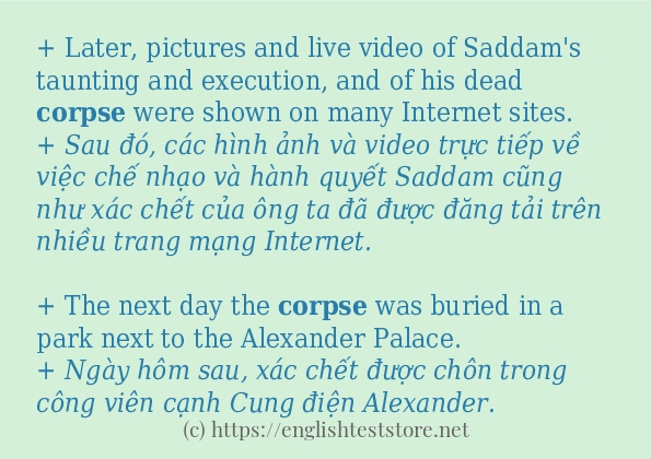 Cách dùng từ corpse