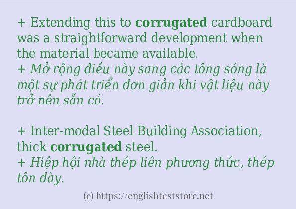 Cách dùng từ corrugated