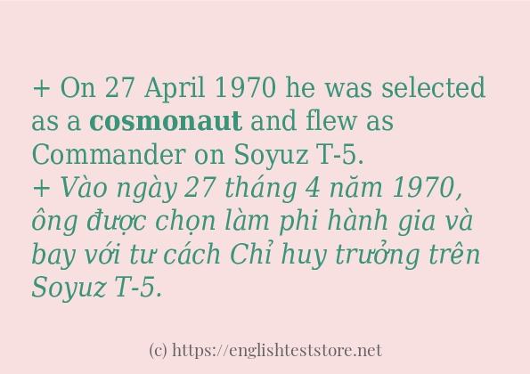 Cách dùng từ cosmonaut