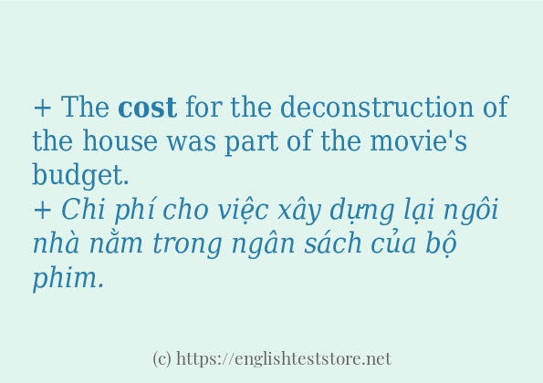 Cách dùng từ cost Cách dùng từ cost
