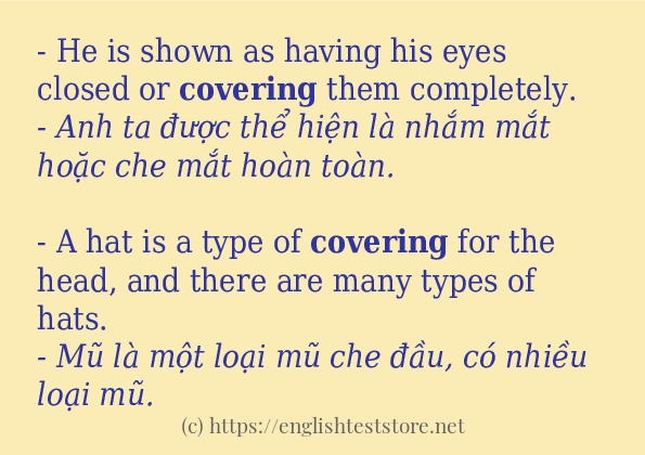 Cách dùng từ covering