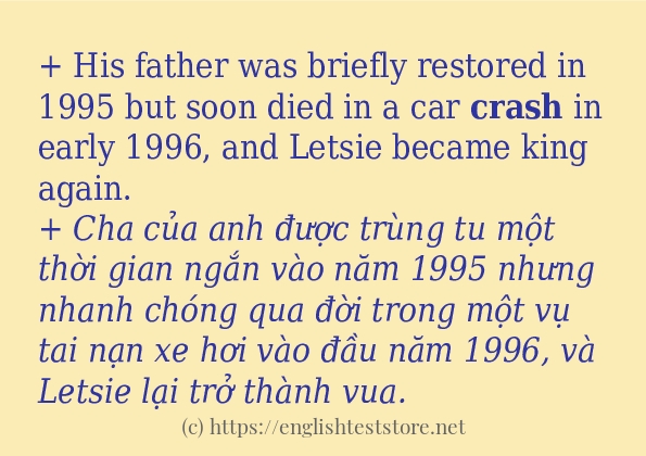 Cách dùng từ crash