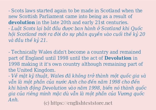 Cách dùng từ devolution