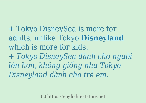 Cách dùng từ disneyland