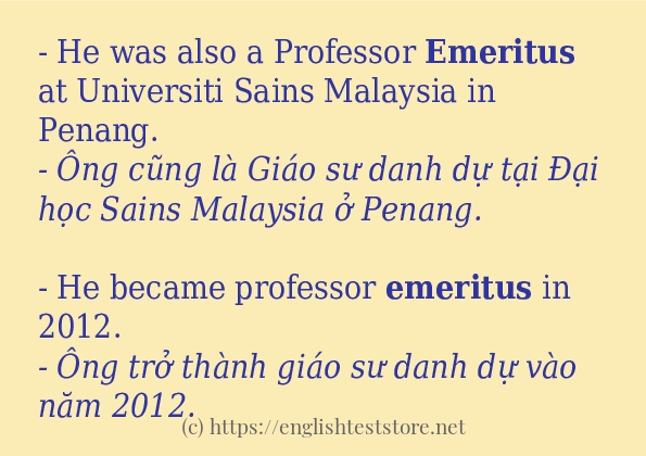 Cách dùng từ emeritus