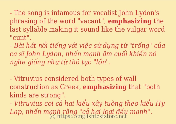 Cách dùng từ emphasizing Cách dùng từ emphasizing
