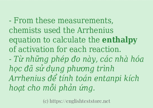 Cách dùng từ enthalpy