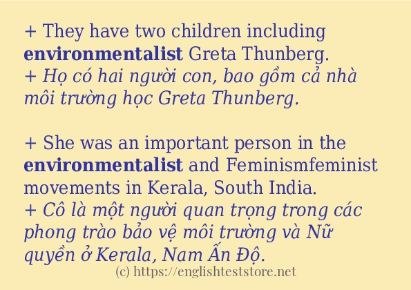 Cách dùng từ environmentalist