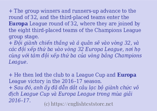 Cách dùng từ europa
