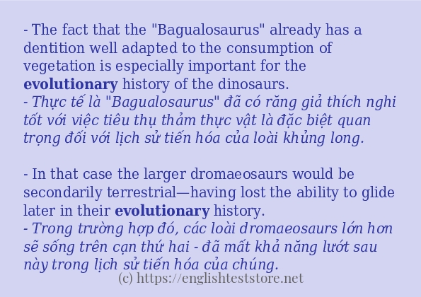 Cách dùng từ evolutionary