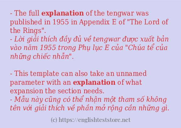 Cách dùng từ explanation