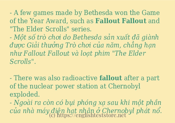 Cách dùng từ fallout