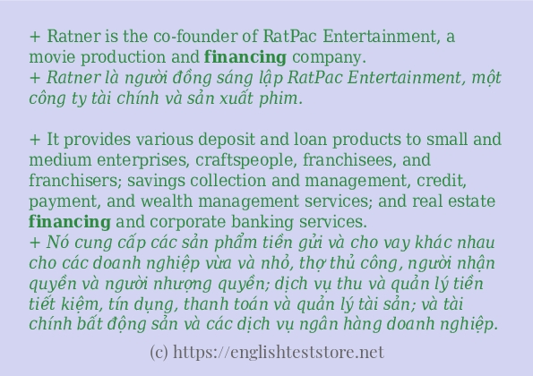 Cách dùng từ financing Cách dùng từ financing