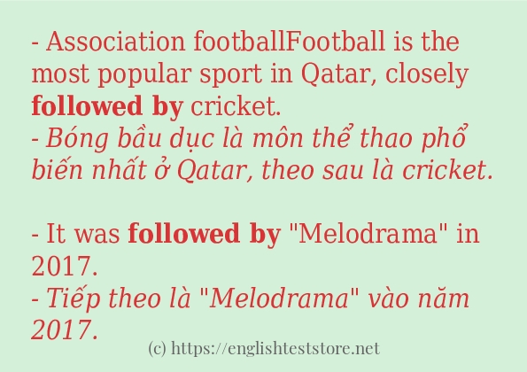 Cách dùng từ followed by Cách dùng từ followed by
