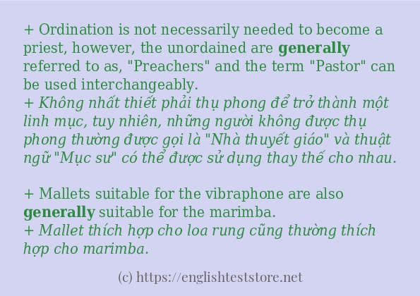 Cách dùng từ generally Cách dùng từ generally
