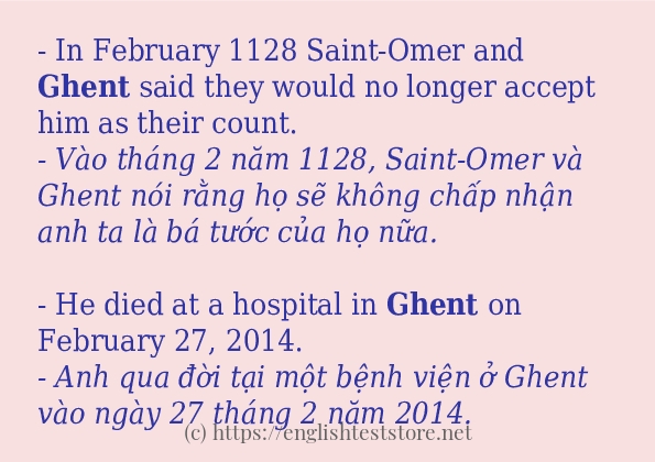 Cách dùng từ ghent