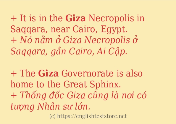 Cách dùng từ giza