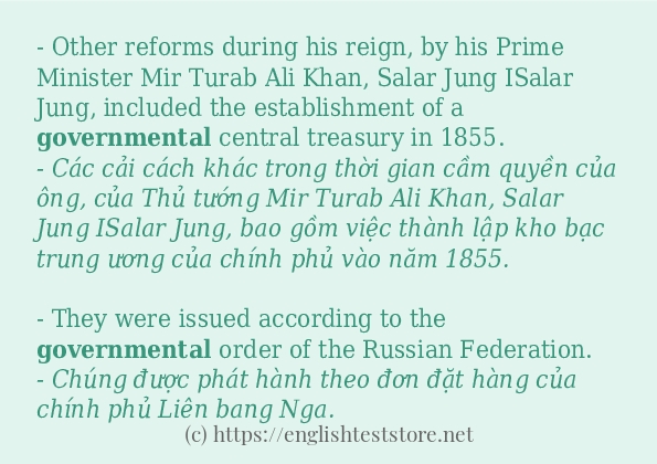 Cách dùng từ governmental
