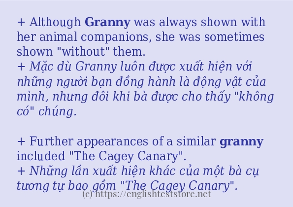 Cách dùng từ granny