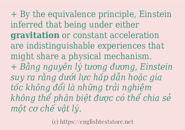 Cách dùng từ gravitation