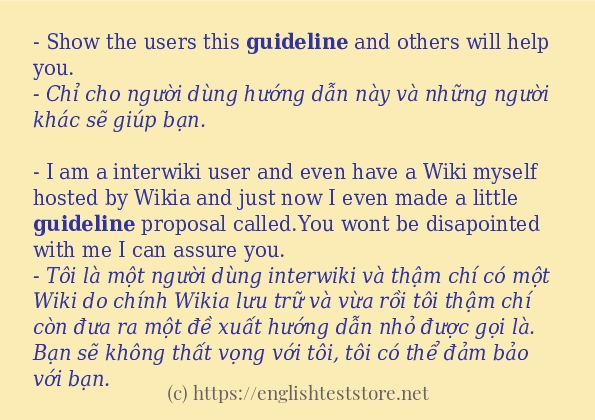 Cách dùng từ guideline