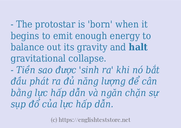 Cách dùng từ halt Cách dùng từ halt