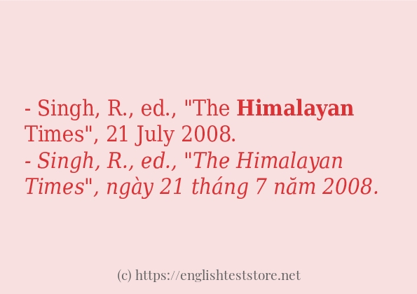 Cách dùng từ himalayan