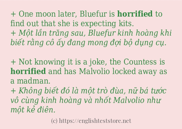 Cách dùng từ horrified