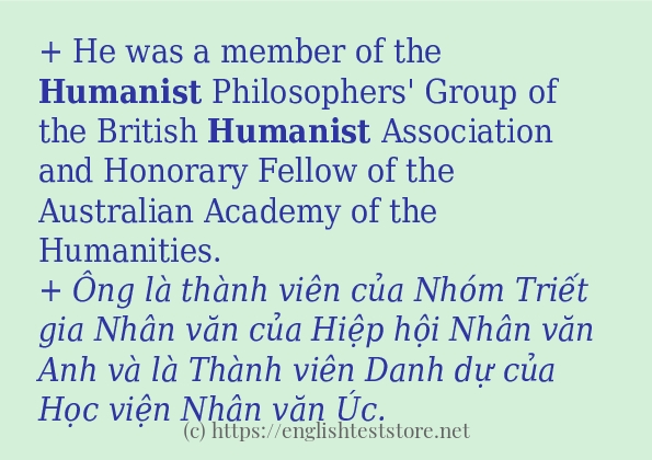 Cách dùng từ humanist Cách dùng từ humanist