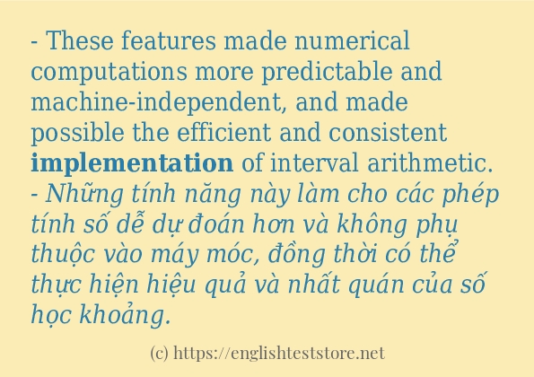Cách dùng từ implementation