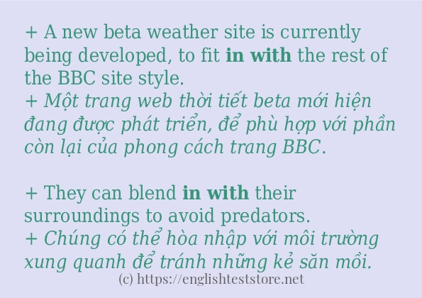 Cách dùng từ in with