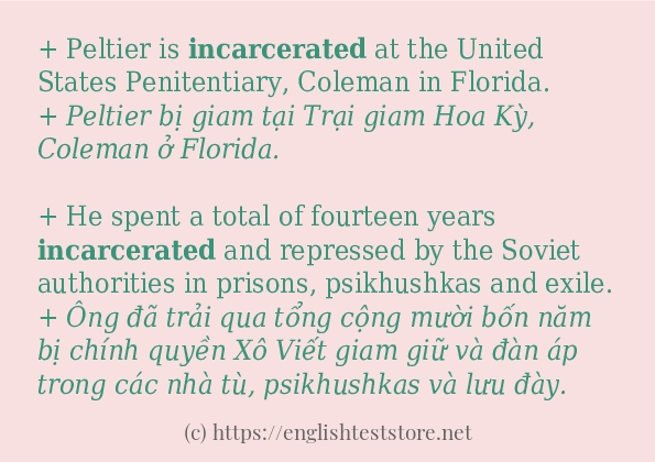 Cách dùng từ incarcerated