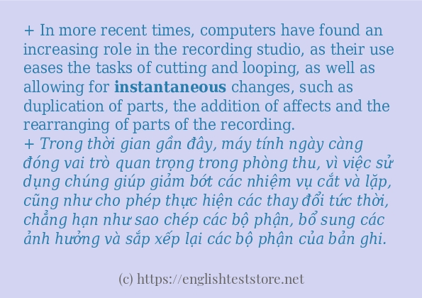 Cách dùng từ instantaneous Cách dùng từ instantaneous