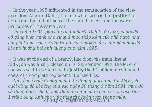 Cách dùng từ justify