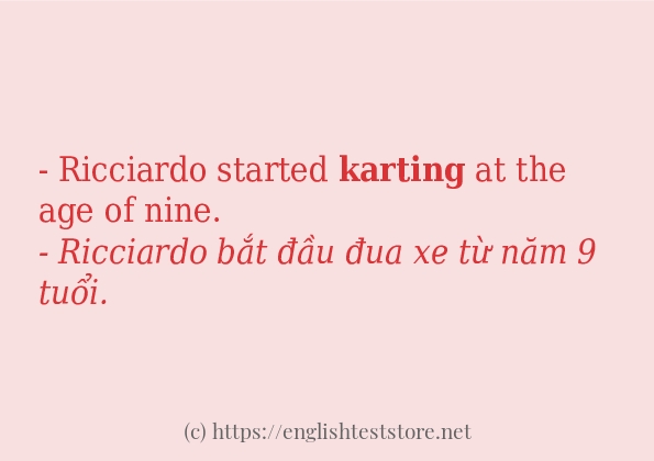 Cách dùng từ karting