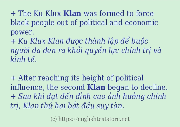 Cách dùng từ klan