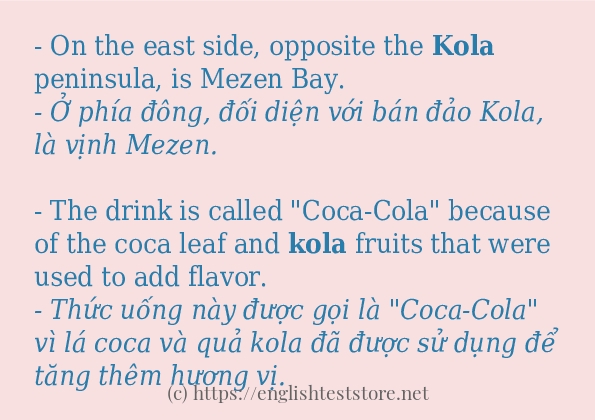 Cách dùng từ kola