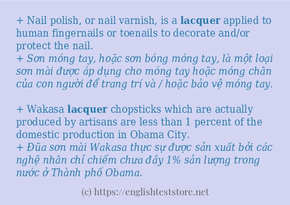 Cách dùng từ lacquer
