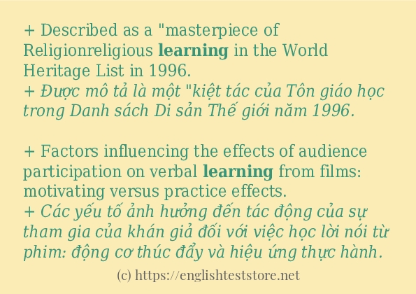 Cách dùng từ learning