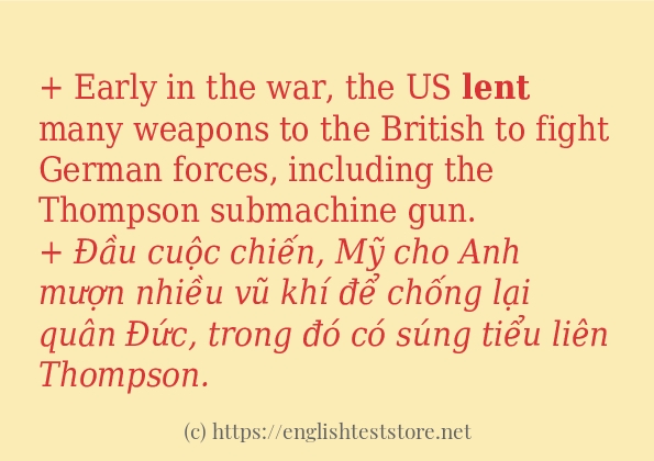 Cách dùng từ lent