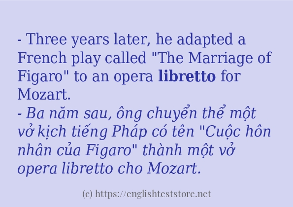 Cách dùng từ libretto